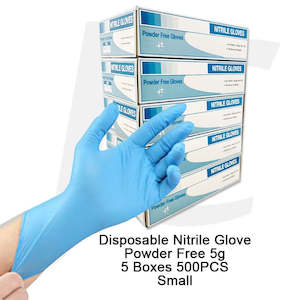 Gloves Mask Cap Disposable: Disposable Gloves Blue Nitrile Powder Free 5g 5BOXES(500PCS) Small J21GWS