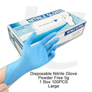 Disposable Gloves Blue Nitrile Powder Free 5g 100PCS Large J21PBL