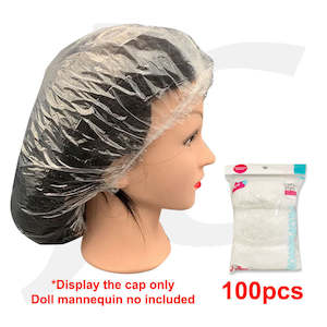 Gloves Mask Cap Disposable: Disposable Shower Cap Large 100pcs HS49239 J21C3H