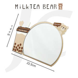 Sprayer Mirror Neck Strip Brush: Milktea Bear Table Mirror 14x22.5cm GX-333 J24TRR