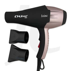 Hair Machine: CHJ Pro 8900 Ioinc Blow Dryer Rose Gold Black J31CRG