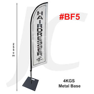 Sign Towel Cabinet Shelf: Hairdresser Barber Flag Knife Style 255cm #BF5 With Metal Base J36PM5