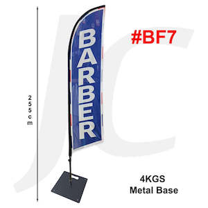 Sign Towel Cabinet Shelf: Barber Flag Knife Style 255cm #BF7 With Metal Base J36PM7