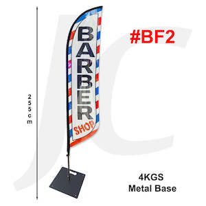 Barber Flag Knife Style 255cm #BF2 With Metal Base J36PM2