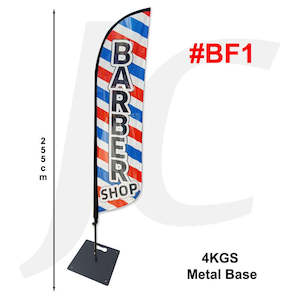 Barber Flag Knife Style 255cm #BF1 With Metal Base J36PM1