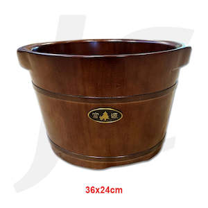 Foot Spa Barrel Short Dark Vintage Brown 36x24cm F813H=24# J56MBV