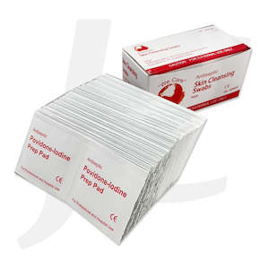 Antiseptic Skin Cut Cleansing Swabs Povidone-lodine Prep Pad 碘伏 100pcs J21PLS