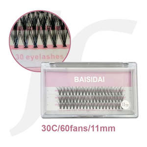 BAISIDAI Fan Lash Pink Tray 30C 60Fans 11mm J71PYY