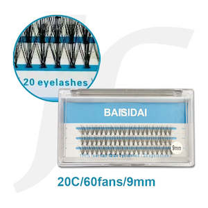 Professional Lash Extension: BAISIDAI Fan Lash Blue Tray 20C 60Fans 9mm J71BJH