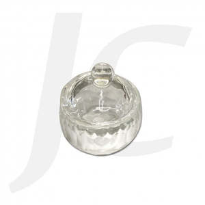 Manicure Basic File Accessories: Round Glass Dampen Dish With Lid J83SHW