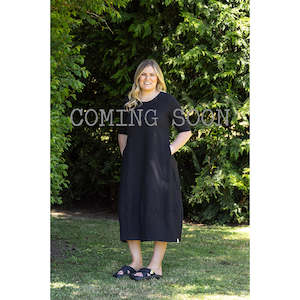 Funnel Dress Honeycomb Black