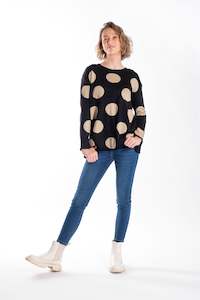 Sweatshirt: Sweatshirt Black & Taupe Spot