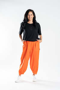 Orange Stitch Pants