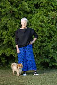 Pants Deeanne Hobbs: Artful Pants Blue Chain