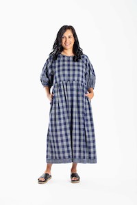 Brie Dress Blue Chq