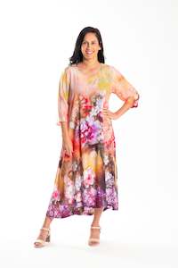 Fleur Dress Apricot Floral