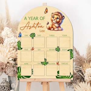 A year of - birthday board - Baby Lion