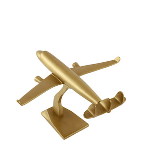 Aeroplane on Stand - Gold