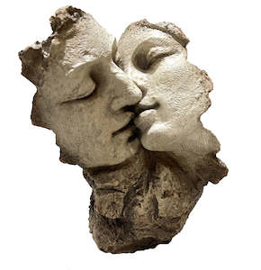 Vintage Kissing Heads Statue