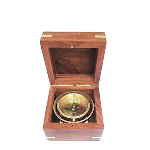 Compass Gimbaled in Wooden Box