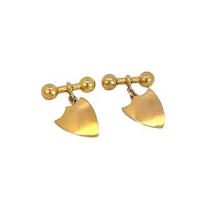 Shield Cufflinks in 9ct Yellow Gold