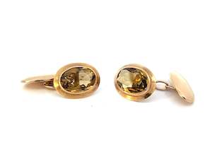 Antique  Oval Citrine Cufflinks