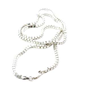 Greengrocery: Unisex Sterling Silver Square Box Chain Necklace - 50cm