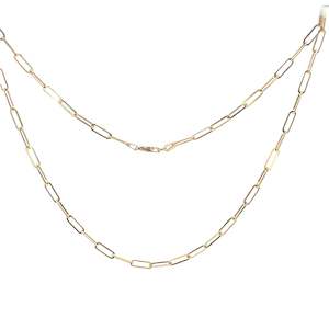 Greengrocery: 9ct Yellow Gold Paper Clip Necklace