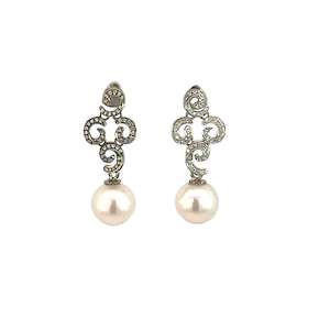 Akoya Pearl Drop Earrings - 9.0mm