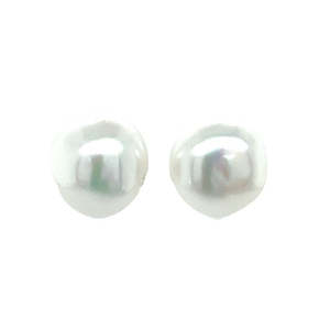 White Baroque Clip on Earrings