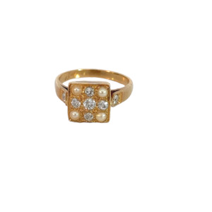 Diamond Seed Pearl Dress Ring