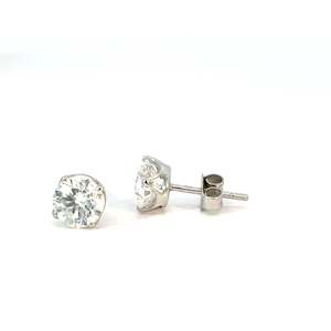 Lab Grown Diamond Stud Earrings in White Gold - 2.04 carats