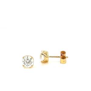 Lab Grown Diamond Stud Earrings in Yellow Gold - 1.61 carats