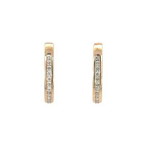 Diamond Huggie Earrings in 9ct Yellow Gold