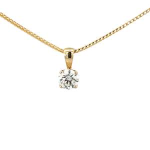 Lab Grown Diamond Solitaire Pendant in Yellow Gold - 1.02 carats