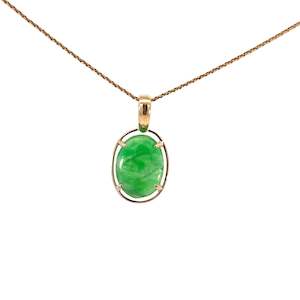 Greengrocery: Oval Green Apple Jade Pendant