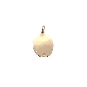 Greengrocery: Oval Flat Disc Pendant in 9ct Yellow Gold