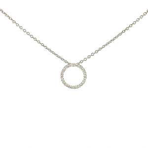 Petite Diamond Circle in 18ct White Gold