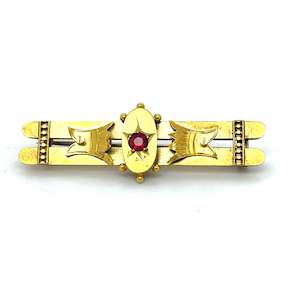 Antique Ruby Bar Brooch