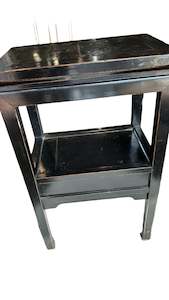 Chinese Black Lacquered Side Cabinet