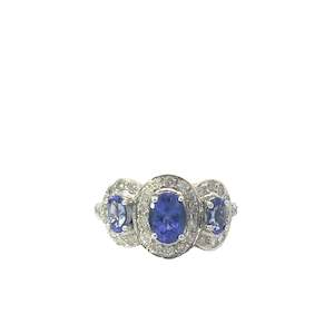 Greengrocery: Oval Tanzanite Diamond Cluster Ring