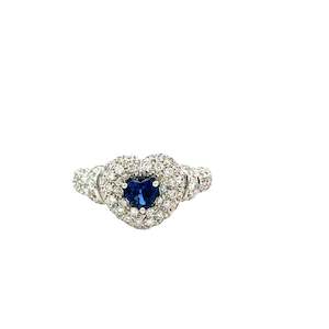 Greengrocery: Heart Sapphire Diamond Pave Ring