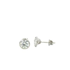 Lab Grown Diamond Stud Earrings in White Gold - 2.15 carats