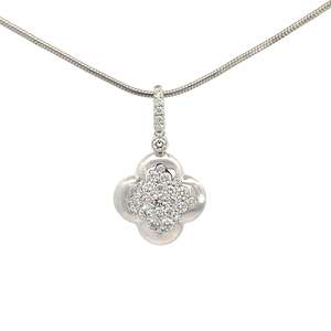 Greengrocery: Diamond Clover Pendant in 18ct White Gold