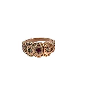 Greengrocery: Antique Ruby Diamond Starburst Ring