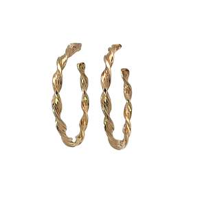 Greengrocery: Italian Unoaerre Twist Hoop Earrings