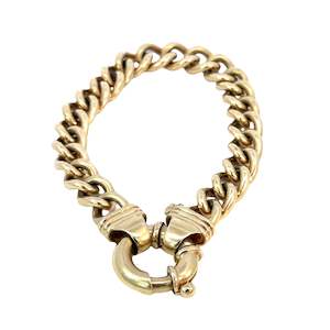 Greengrocery: Heavy Solid Curb Link Bracelet in 9ct Yellow Gold - 47.94 grams