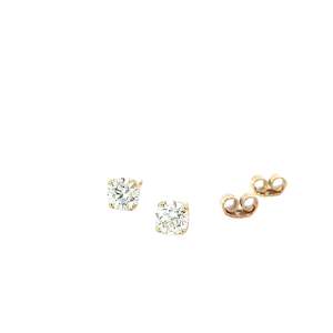 Lab Grown Diamond Stud Earrings in Yellow Gold - 1.03 carats