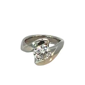 Modern Diamond Solitaire Ring