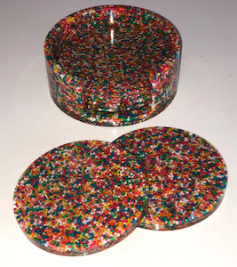 Greengrocery: Hundreds and Thousands Resin Coasters